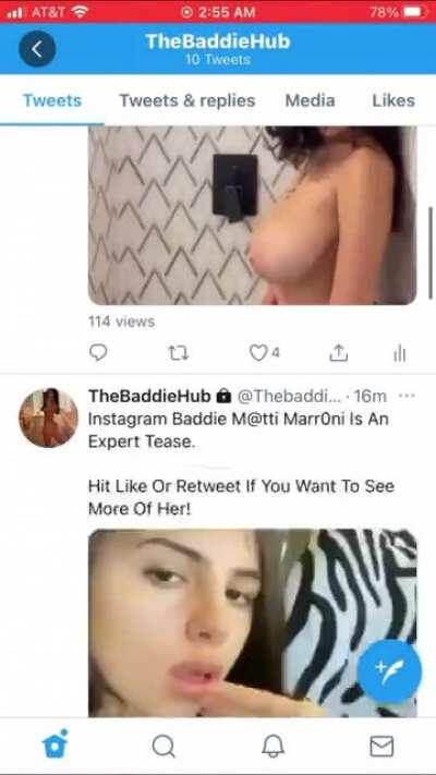 Instagram Baddie M@tti Marr0ni Loves Playing In The Shower! Twitter:@thebaddiehub