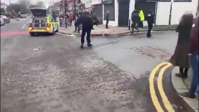 Cafe owner in Manchester gets physical with cops who arrest him due to breaking Covid breach.