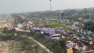 This is a view of Digha Ghat, Patna. Fully prepared for Chhath Mahaparv