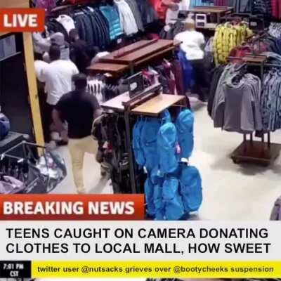 Joggers donating clothes