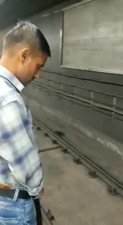 Urinating on tracks