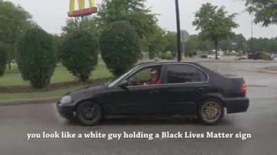 Racist assholes harassing BLM supporter