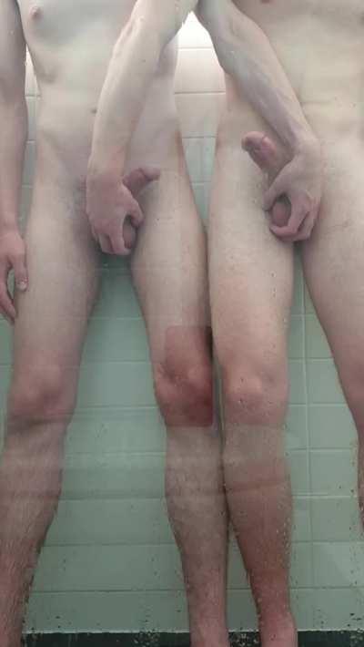 Playing with my bro and his balls in the shower 😜