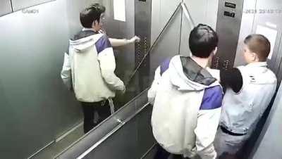 Don’t touch strange things in Russian elevator