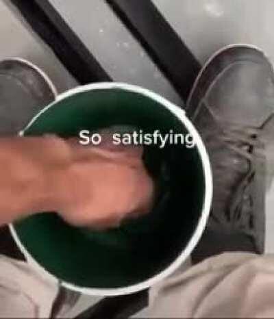 The bucket is white, the paint is green. You’re a baby if you scream