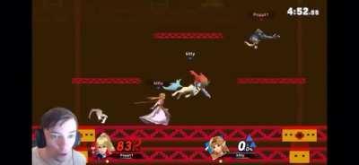 Trying not to die in Super Smash Bros.