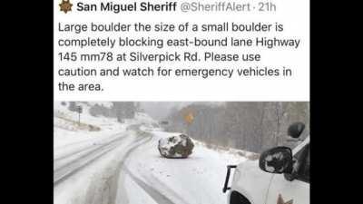 large boulder the size of a what