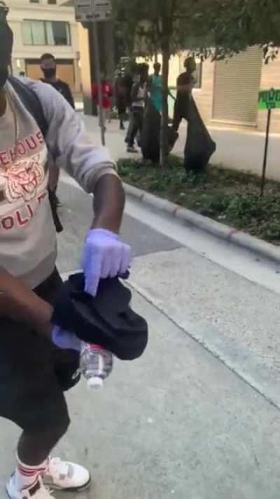 This good guy giving out mask at Houston's June 2nd Protest.