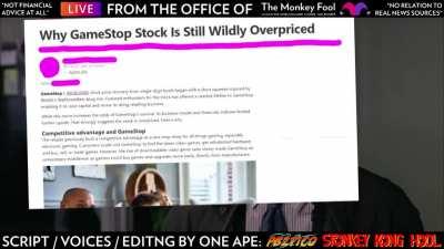 ❗“The Monkey Fool”❗ 🤡: A Parody on How Bullsh!t FUD Campaigns Are Made for GameStop 😹 A Professional GME Meme All By Me For You This Sunday ❤️