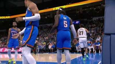 [Highlight] Jamal Murray takes it all the way to the rim and dunks it on both Lu Dort and Darius Bazley