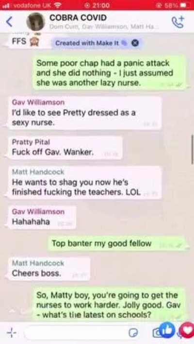 Leaked UK government Whatsapp messages revealed