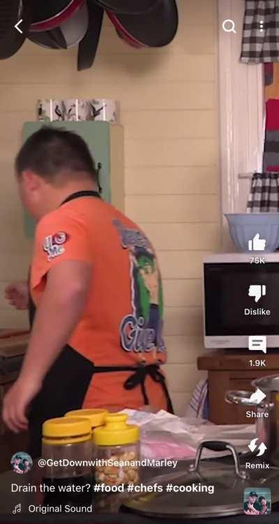 Drain the water please.