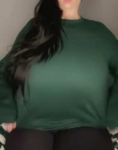 Just a girl with tits the size of her head