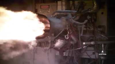 Astra Rocket 4 first stage engine test firing - high speed footage