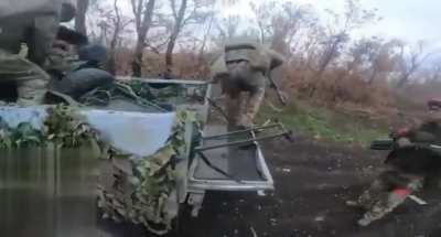 Longer footage from Russian sources showing their transport vehicle detonating two mines set by the Ukrainians in the Donetsk Oblast [25.12.24]