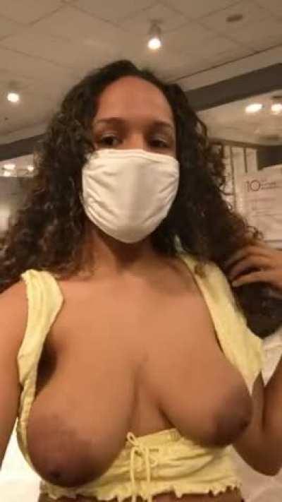 The bed at the mattress store has room for the two of us