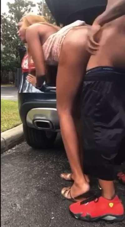 Ebony Couple in Public backshots