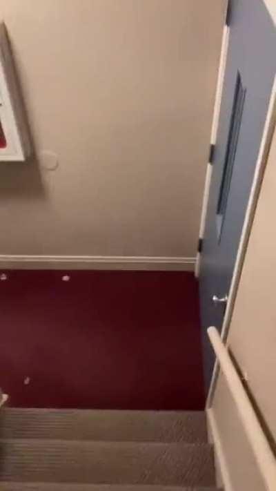 Catching up to the elevator