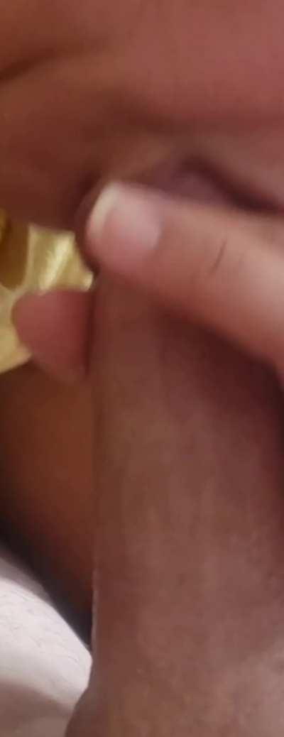 Wife taking some in her mouth