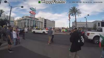 Streamer maces guy at No Kings protest that tried to pull a knife on him.