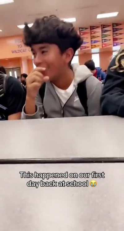 Literally first day back. 