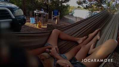 We had some fun in our hammock. Guess the neighbors didn't mind!