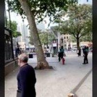 Middle aged man dodged an attack with precise accuracy in Lyon, France