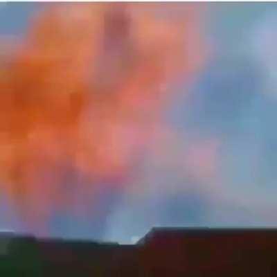 Blowing up hair spray with a firecracker