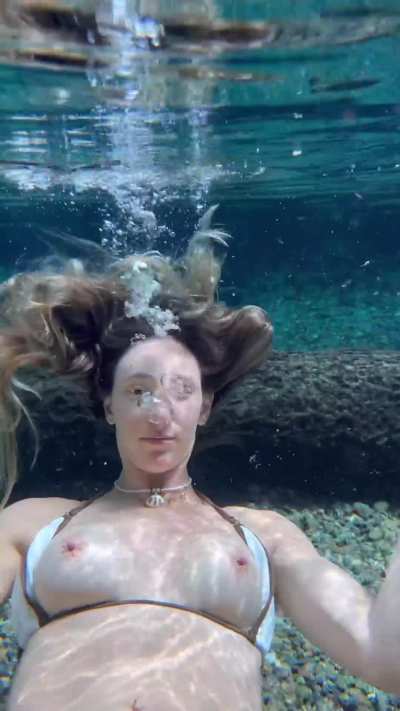 Having some fun in a hot spring river in Thailand