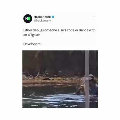 Dancing with an alligator 🐊