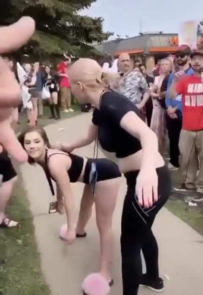 Girl makes use of free speech at anime protest