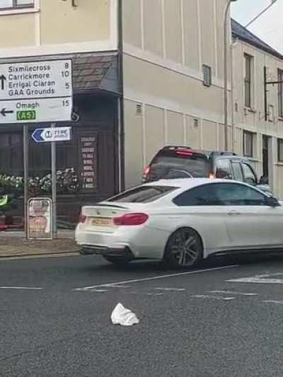 Drunk & high Idiot in N. Ireland steals mobility scooter outside pub.