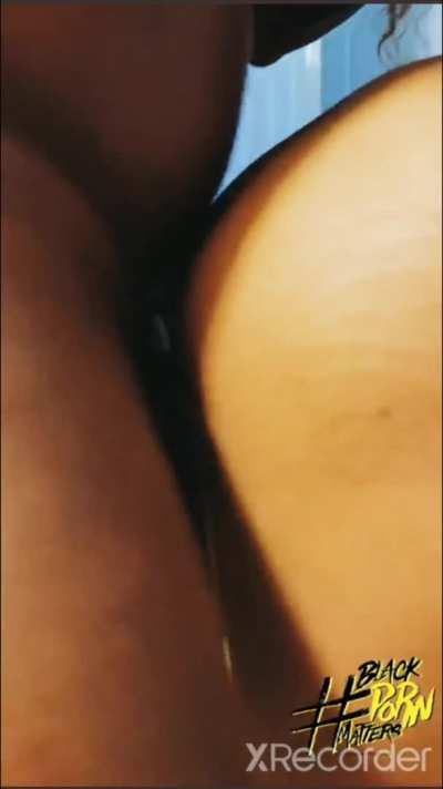 Pulling that long curly hair, while taking deep dick!