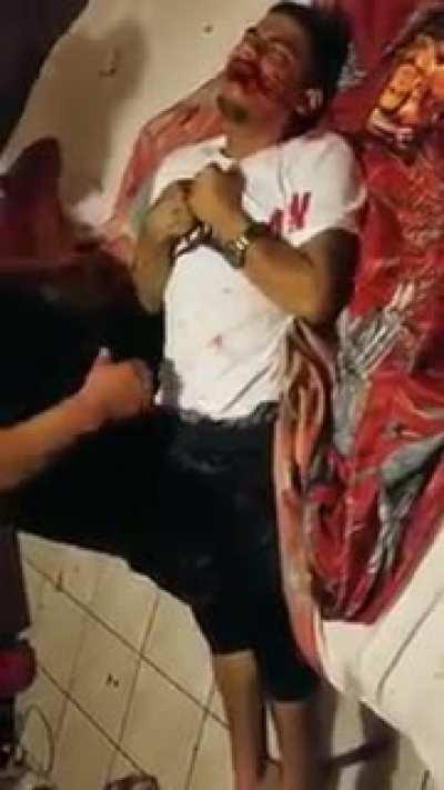 Man gets pounded on bed