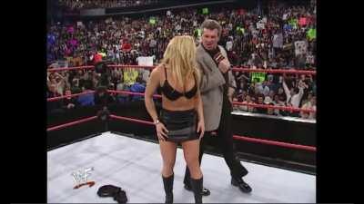 Trish Stratus strips for Vince