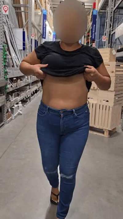 Home improvement turned NSFW — my Latina wife flashing her tits where anyone could see.