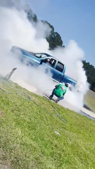 Just my ole dodge ram burning it down