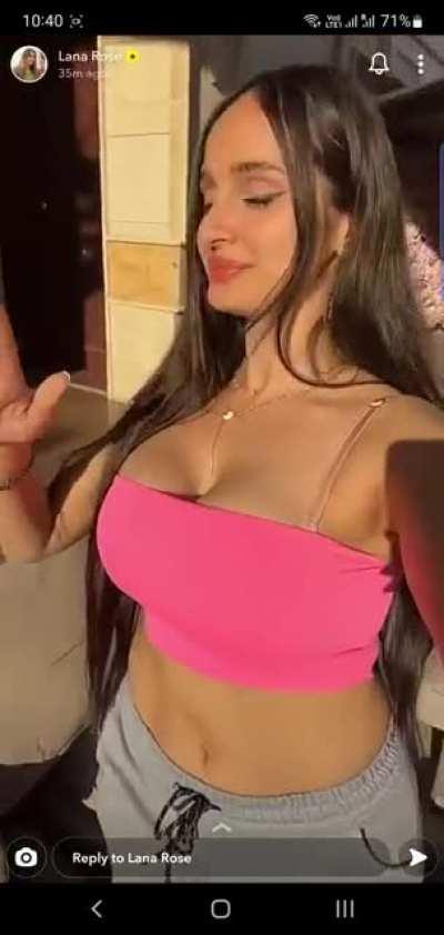 She's showing more of her midriff now, getting more comfortable, hopefully we get something better in future..