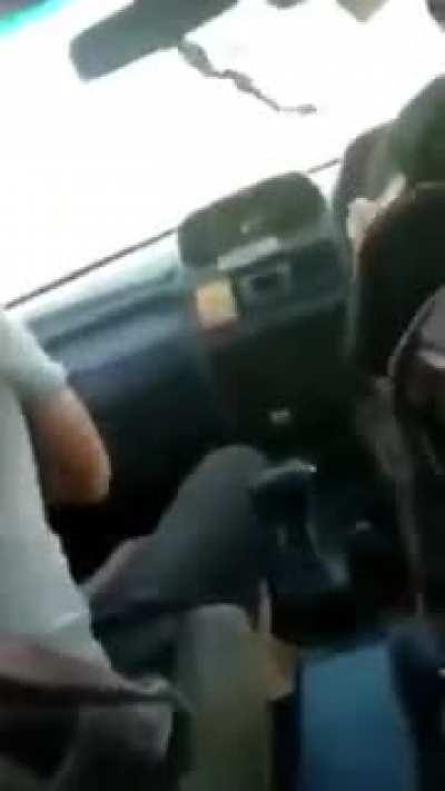 Just Dad teaching a kid how to drive