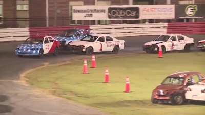 Chain Racing - Two cars chained together. The front car has an engine but no brakes. The second car has brakes but no engine: