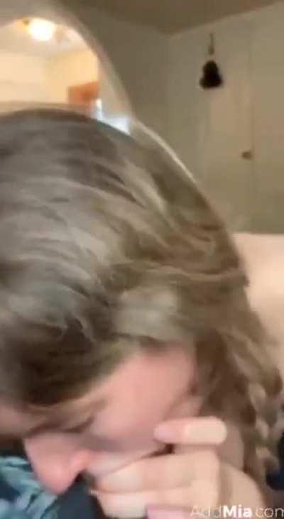 Mia Melano gagging and fucking a nice cock