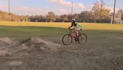 No experience jumping or bunny-hopping. Thought I would hop the mounds.