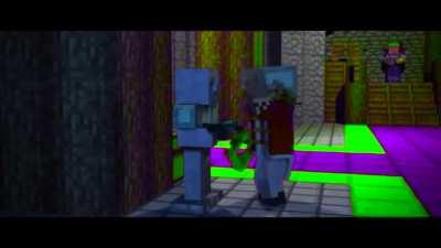 Fallen Kingdom but everything is green and purple