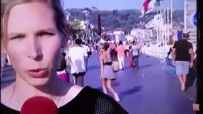 Skirt pulled up on TV