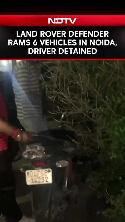 Land Rover Defender Rams 6 Vehicles Near Gulshan One Mall In Sector 129, Noida. A Land Rover defender Rams six vehicles near Gulshan One Mall in Noida sector 129 and the driver has been taken into custody by the police.