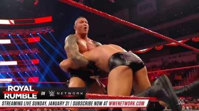 Randy Orton making random noises before hitting his ddt's