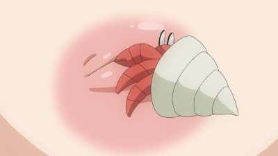 Nipple attack! Boobs vs hermit crab.