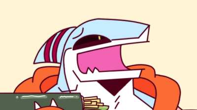 Sky sharks eats a kimbap