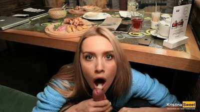 Blowjob in a Restaurant