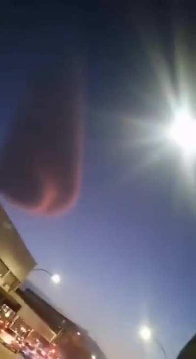 A strange red cloud has appeared in Cape Town.